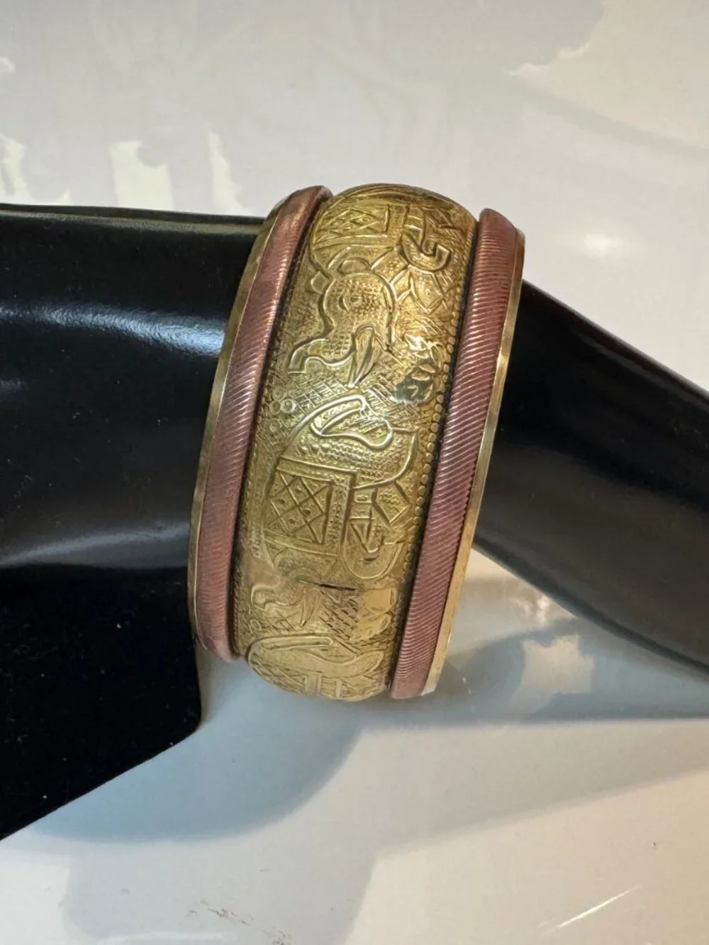 Stunning copper and brass bangle bracelet